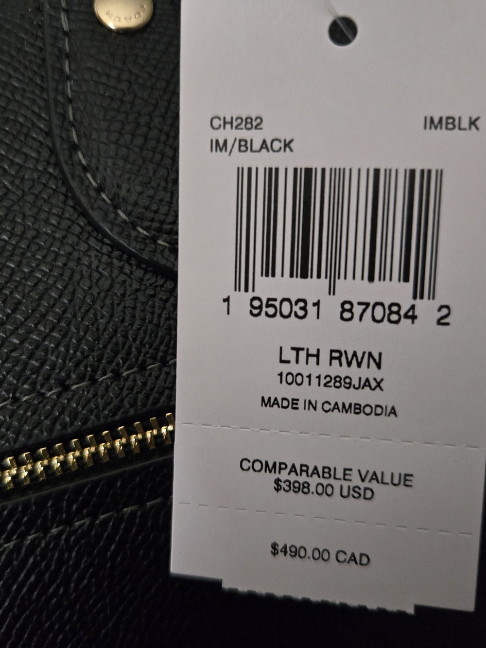 NWT Coach Rowan Black Leather Satchel with Gold Logo Brand Medium Size - Picture 2 of 5